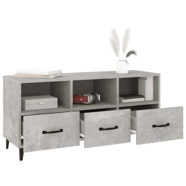 The Living Store TV-meubel - Betongrijs - 102 x 35 x 50 cm - Stevig materiaal