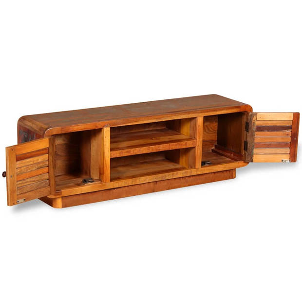 The Living Store Tv-meubel Antieke Stijl - Hout - 120x30x40 cm - Gerecycled - Handgemaakt