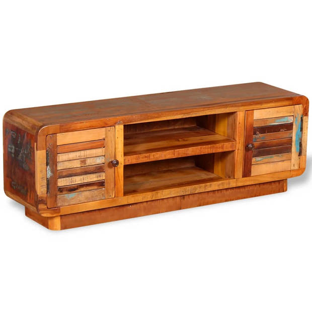 The Living Store Tv-meubel Antieke Stijl - Hout - 120x30x40 cm - Gerecycled - Handgemaakt