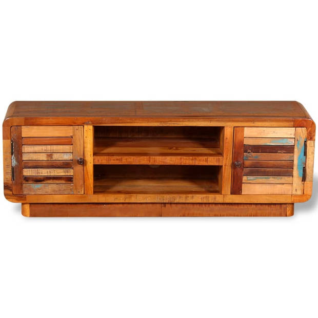 The Living Store Tv-meubel Antieke Stijl - Hout - 120x30x40 cm - Gerecycled - Handgemaakt