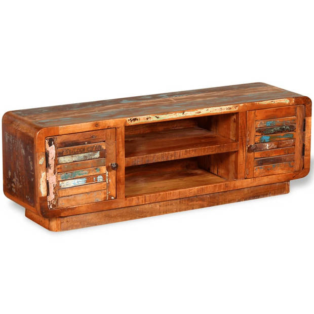 The Living Store Tv-meubel Antieke Stijl - Hout - 120x30x40 cm - Gerecycled - Handgemaakt