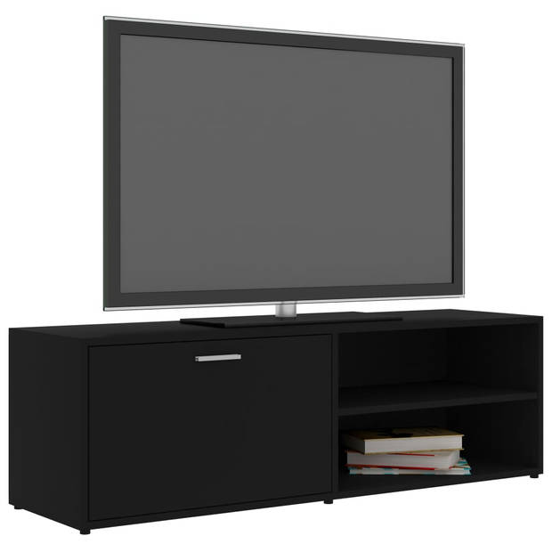 The Living Store TV-kast - Zwart - 120 x 34 x 37 cm - Bewerkt hout