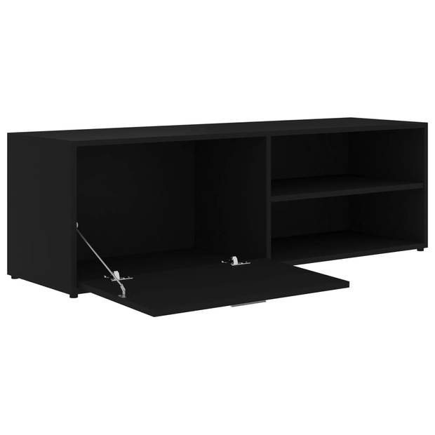 The Living Store TV-kast - Zwart - 120 x 34 x 37 cm - Bewerkt hout