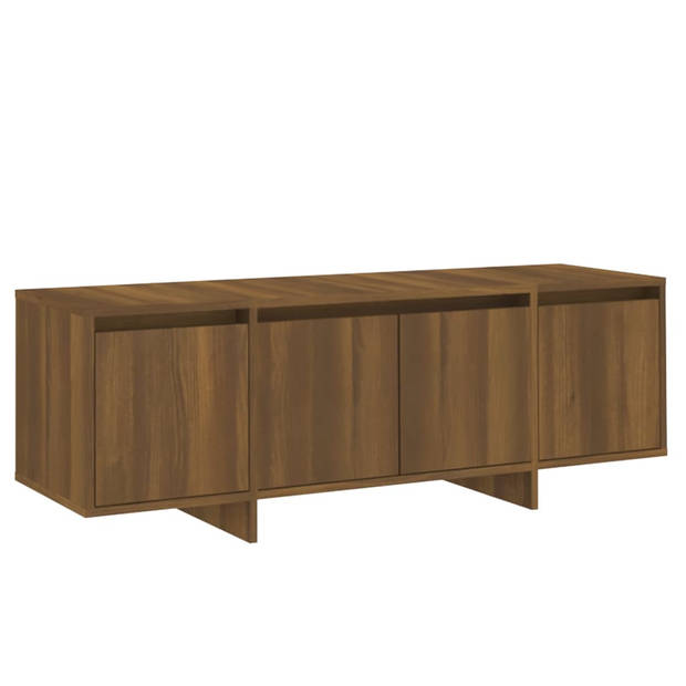 The Living Store Tv-kast - Bruineiken - 120 x 30 x 40.5 cm - 4-deurs