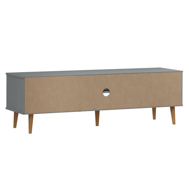 The Living Store MOLDE TV-kast - 158 x 40 x 49 cm - Massief grenenhout - Grijs