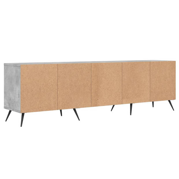 The Living Store TV-meubel Betongrijs 150x30x44.5 cm - Bewerkt hout en ijzer