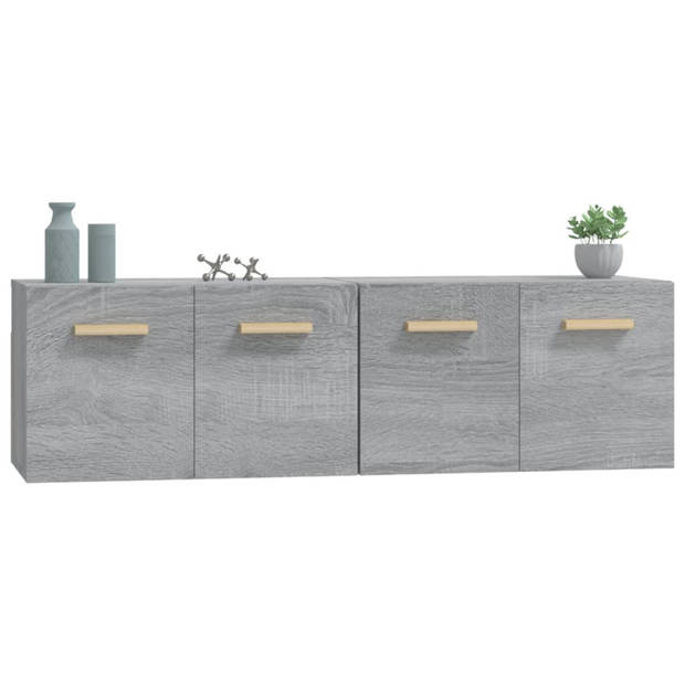 vidaXL Wandkasten 2 st 60x36,5x35cm bewerkt hout grijs sonoma