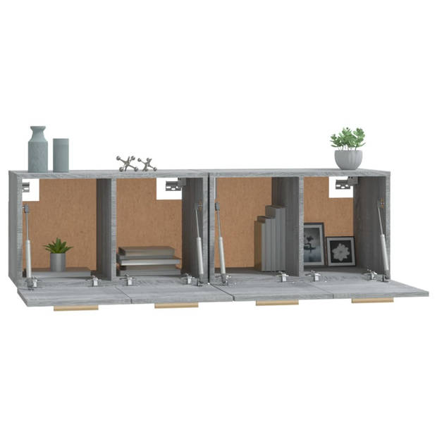 The Living Store Wandkast - Sonoma Eiken - 60 x 36.5 x 35 cm - 2 vakken