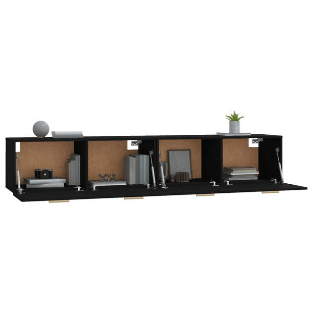 The Living Store Wandkast - KF001 - Hangkast - 100 x 36.5 x 35 cm - Zwart