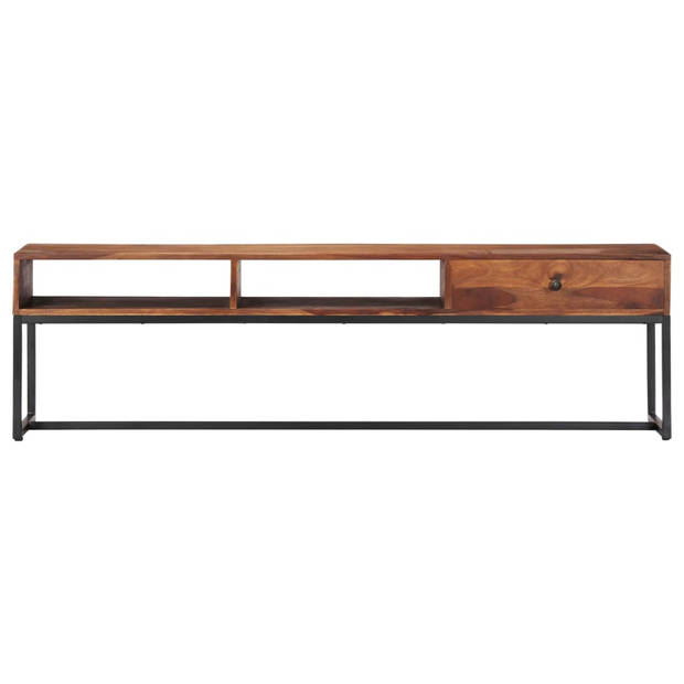 The Living Store Sheeshamhouten Tv-meubel - 160x30x45 cm - Lade en 2 open vakken