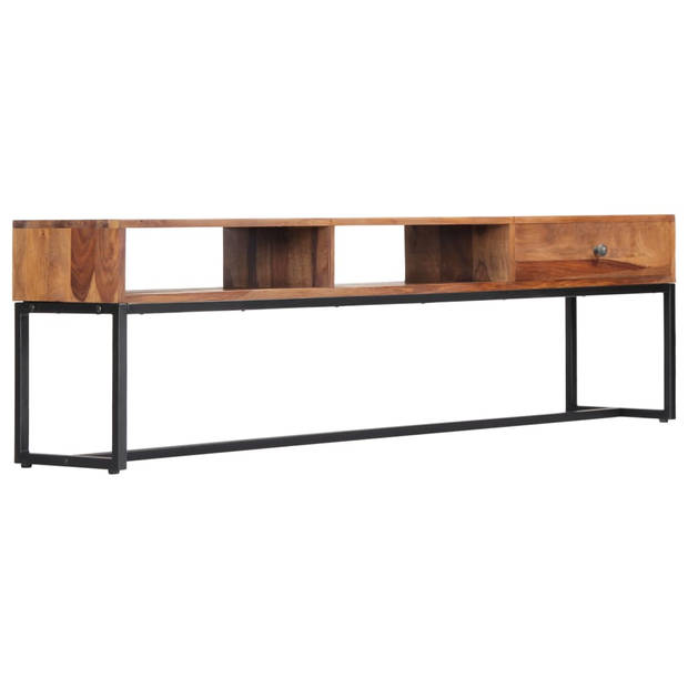 The Living Store Sheeshamhouten Tv-meubel - 160x30x45 cm - Lade en 2 open vakken