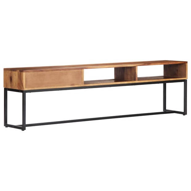 The Living Store Sheeshamhouten Tv-meubel - 160x30x45 cm - Lade en 2 open vakken