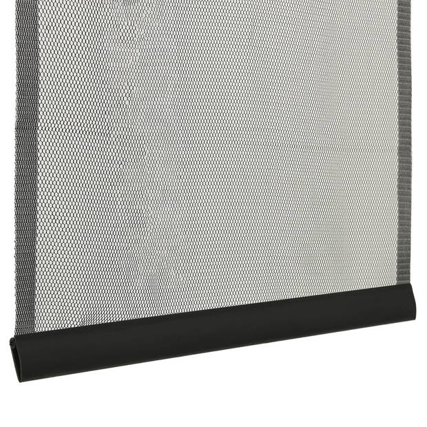 The Living Store hordeur 240x240 cm - zwart polyester - zelfsluitend