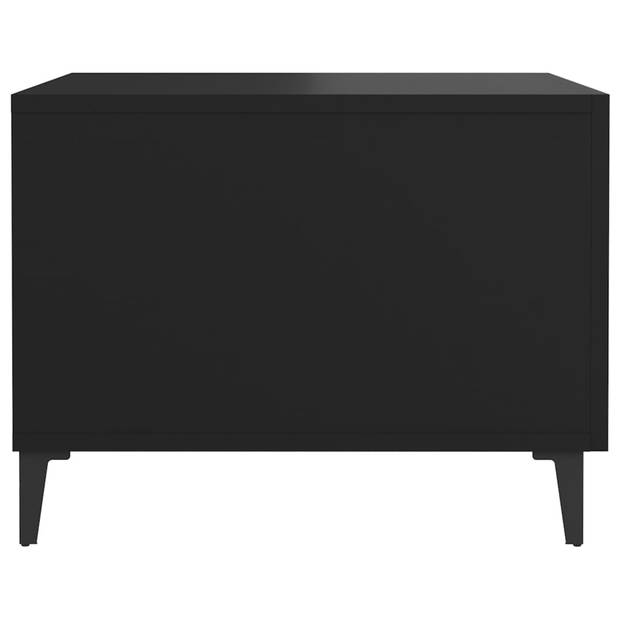 vidaXL Salontafel met metalen poten 50x50x40 cm zwart