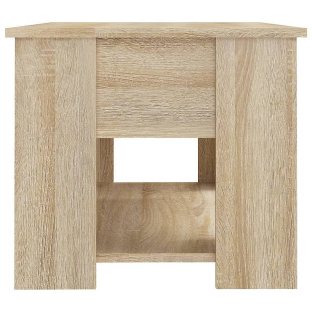 The Living Store Salontafel - Lift-top - Bewerkt hout - 79x49x41 cm - Sonoma eiken