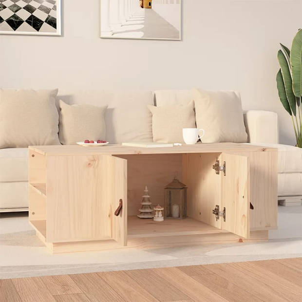 The Living Store Houten Salontafel - Grenenhout - 100 x 50 x 41 cm