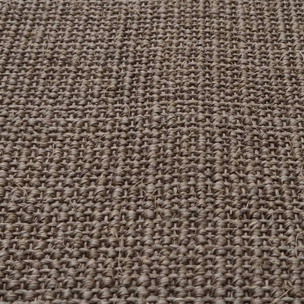 The Living Store Vloerkleed Sisal - Bruin - 80 x 300 cm - Anti-slip