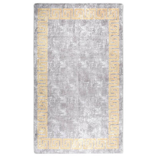 The Living Store Vloerkleed - Grijs - 120 x 180 cm - Zacht fluweel - 100% polyester