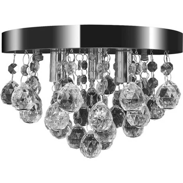 The Living Store Plafondlamp Klassiek Elegant - Kristallen - 25 cm Diameter - 3 x G9 Peertjes