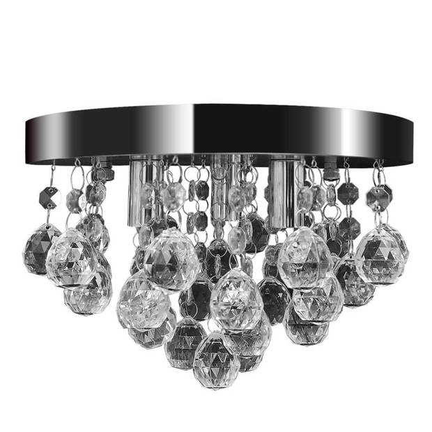 The Living Store Plafondlamp Klassiek Elegant - Kristallen - 25 cm Diameter - 3 x G9 Peertjes