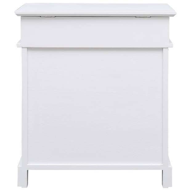 The Living Store Schoenenkast - Tijdloos - Paulowniahout - 50 x 28 x 58 cm - Wit