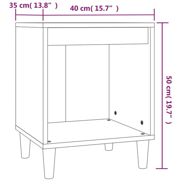 vidaXL Nachtkastjes 2 st 40x35x50 cm sonoma eikenkleurig