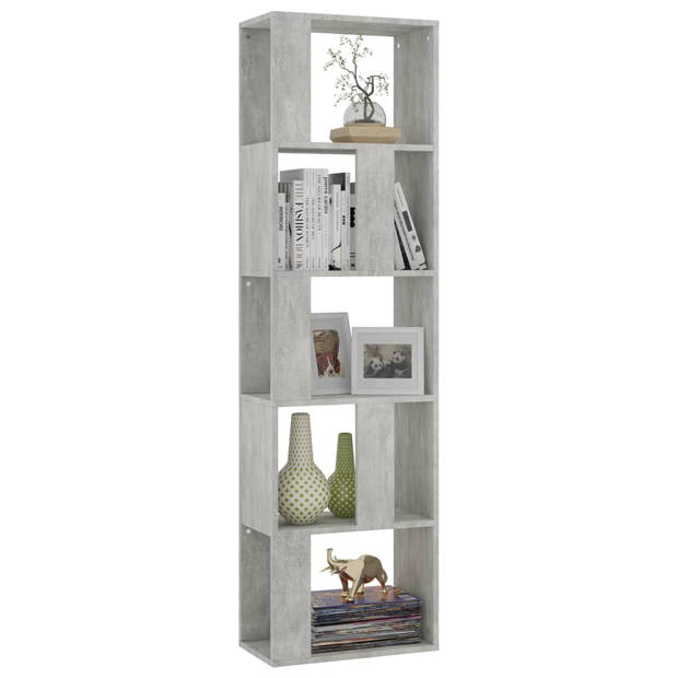 The Living Store Boekenkast - - Meubel - 45 x 24 x 159 cm - Betongrijs