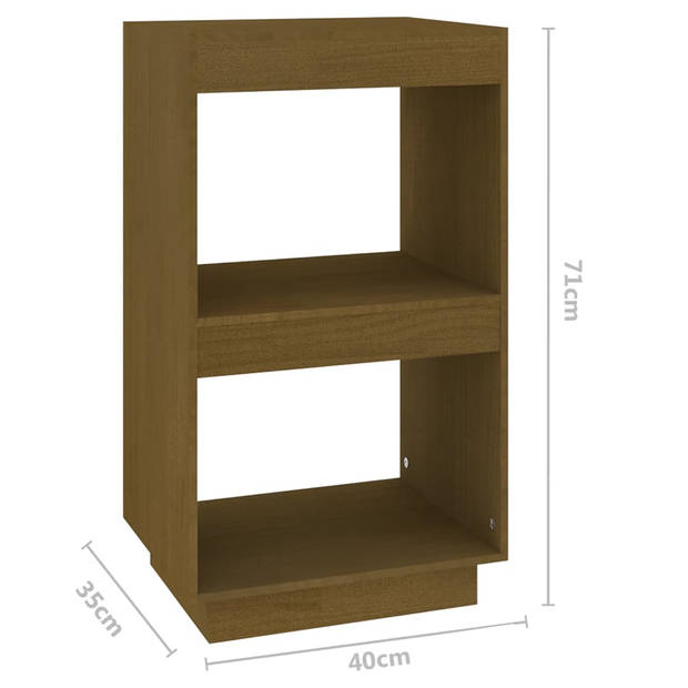 The Living Store Boekenkast Massief Grenenhout - 40 x 35 x 71 cm - Honingbruin