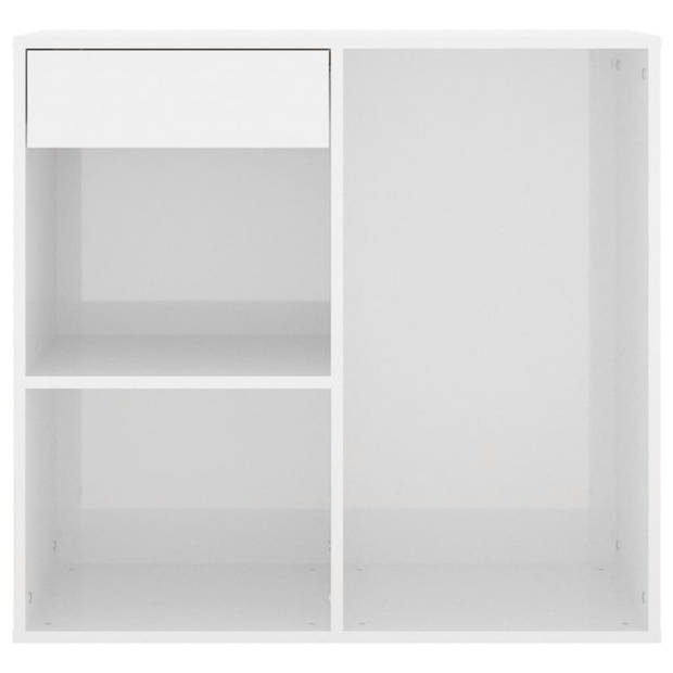 The Living Store Cosmeticakast - Hoogglans wit - 80 x 40 x 75 cm - Opbergruimte voor make-up en accessoires