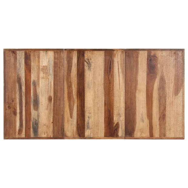 vidaXL Eettafel 160x80x75 cm massief hout met honingkleurige afwerking