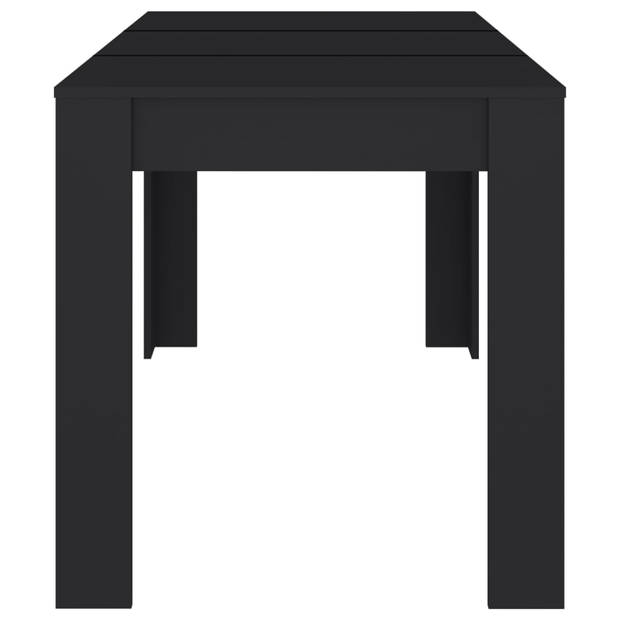The Living Store Eettafel Keukentafel - 140 x 74.5 x 76 cm - zwart spaanplaat - stabiliteit