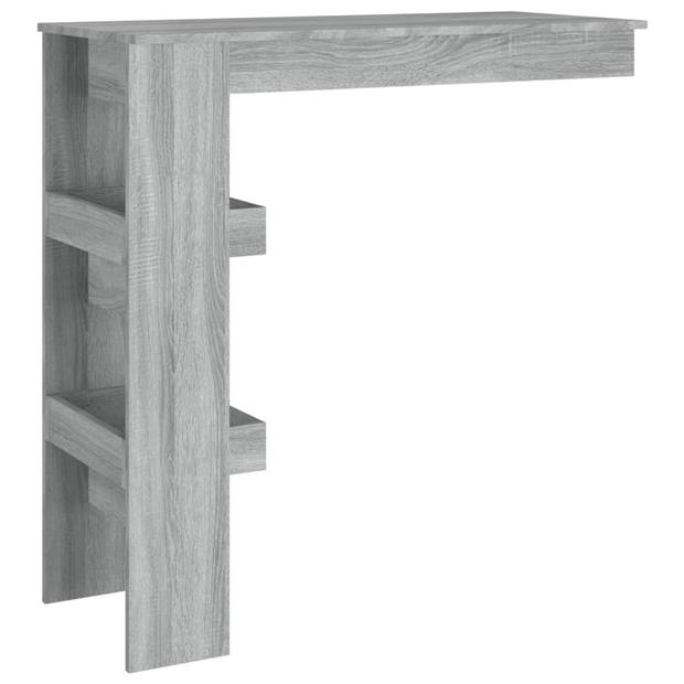 vidaXL Bartafel wandgemonteerd 102x45x103,5 cm bewerkt hout grijs