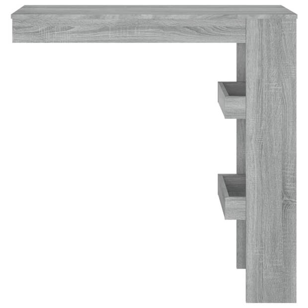 vidaXL Bartafel wandgemonteerd 102x45x103,5 cm bewerkt hout grijs