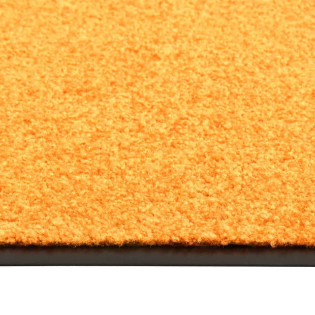 The Living Store Deurmat Binnen/Buitenmat - 60x40 cm - Oranje - Anti-Slip PVC - Machine Wasbaar