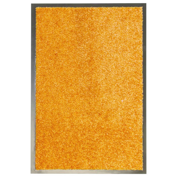 The Living Store Deurmat Binnen/Buitenmat - 60x40 cm - Oranje - Anti-Slip PVC - Machine Wasbaar