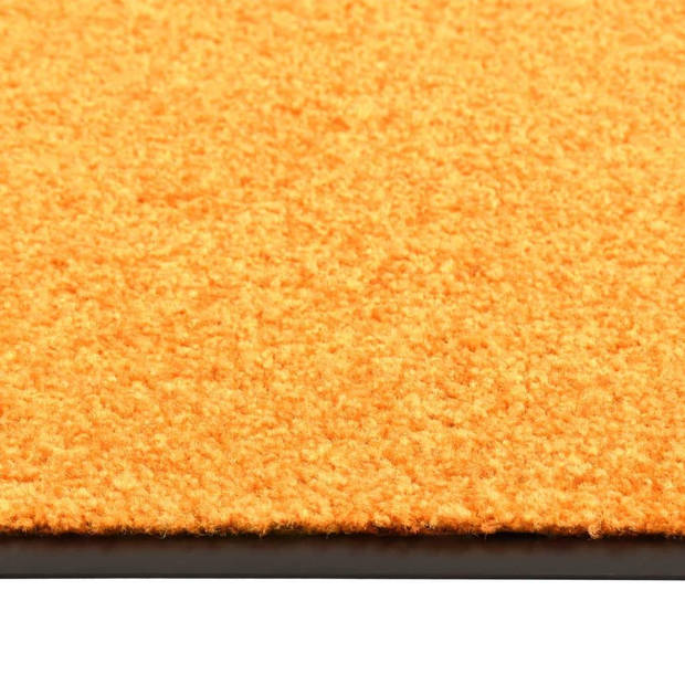 The Living Store Deurmat Binnen/Buitenmat - 60x40 cm - Oranje - Anti-Slip PVC - Machine Wasbaar