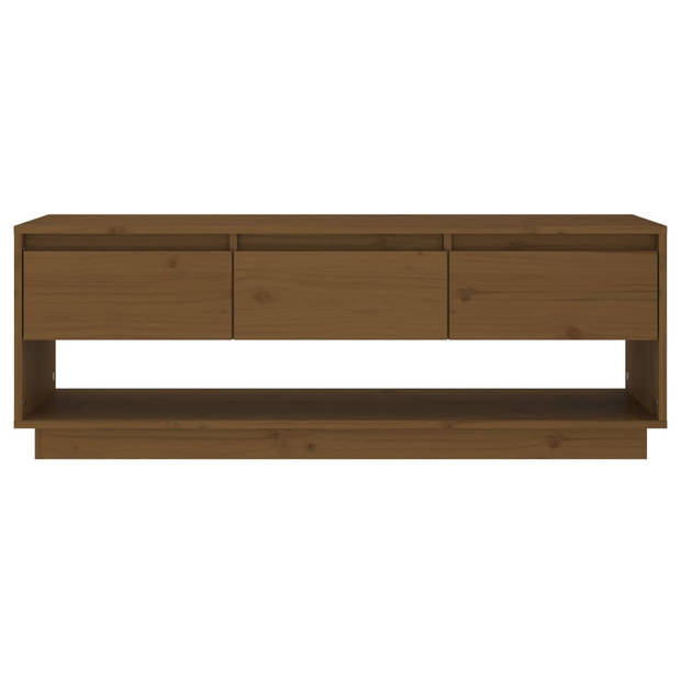 The Living Store Houten Tv-meubel - Zwevend - Honingbruin - 110.5 x 34 x 40 cm - Massief grenenhout