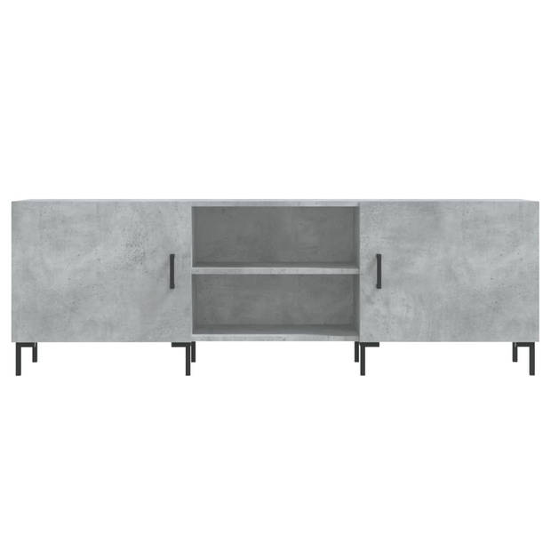 The Living Store TV-meubel Betongrijs - 150x30x50 cm - Stevig bewerkt hout - Praktische opbergruimte