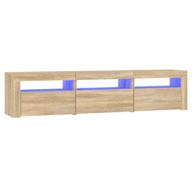 The Living Store Tv-meubel Sonoma Eiken - 180 x 35 x 40 cm - RGB LED