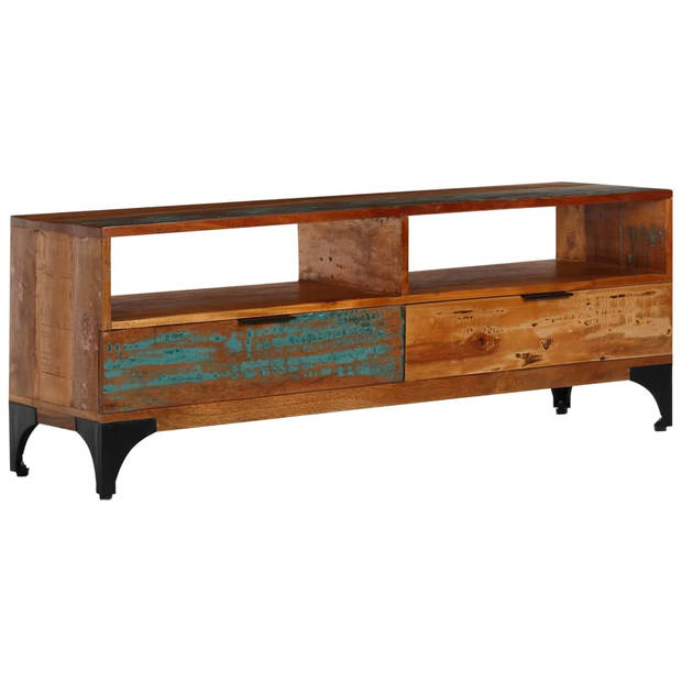 The Living Store Houten TV-kast - 118 x 35 x 45 cm - Massief gerecycled hout