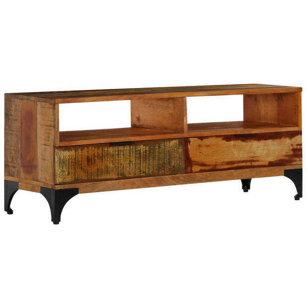 The Living Store Houten TV-kast - 118 x 35 x 45 cm - Massief gerecycled hout