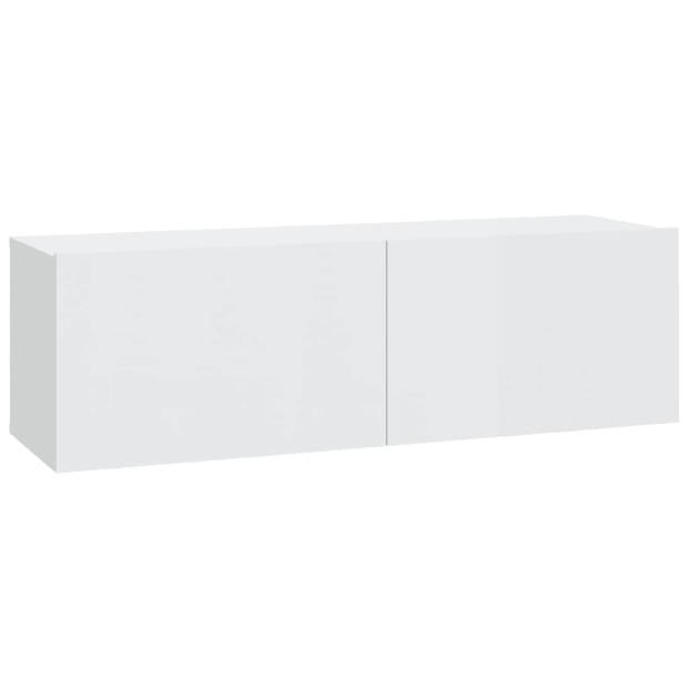 The Living Store TV-Meubel Set - Hoogglans Wit - 100 x 30 x 30 cm - 3 Stuks