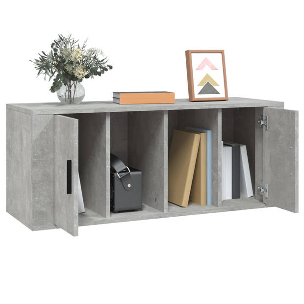 The Living Store TV-meubel - Betongrijs - 100 x 35 x 40 cm - Stijlvol en praktisch