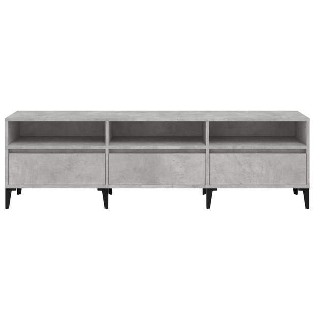 The Living Store TV-kast - betongrijs - 150 x 30 x 44.5 cm - opbergruimte + weergavefunctie