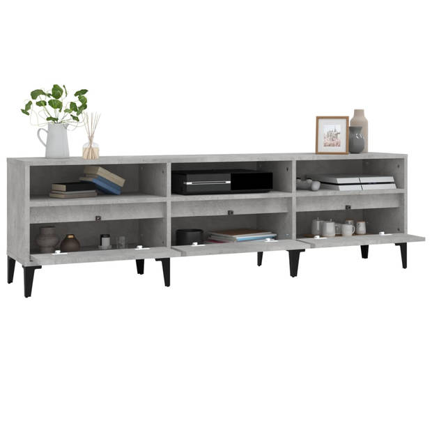 The Living Store TV-kast - betongrijs - 150 x 30 x 44.5 cm - opbergruimte + weergavefunctie