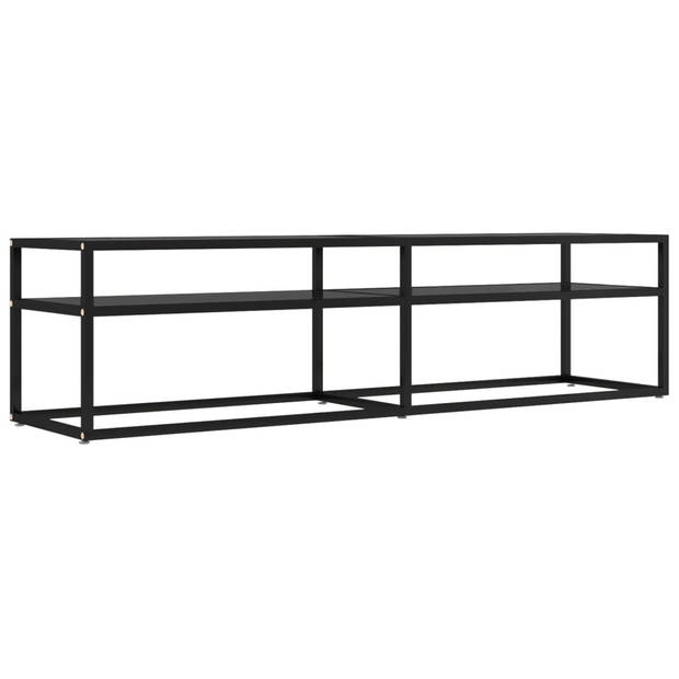 The Living Store TV-kast - 160 x 40 x 40.5 cm - zwart glas en staal