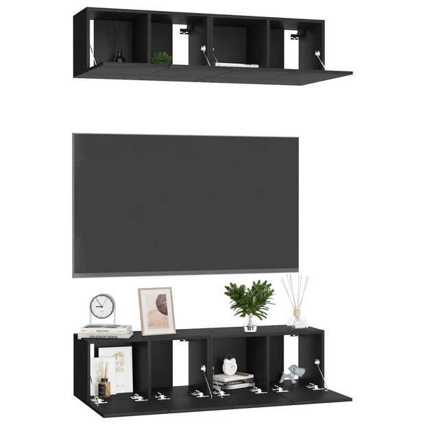 The Living Store Televisiekast TV-meubel - 60 x 30 x 30 cm - Zwart