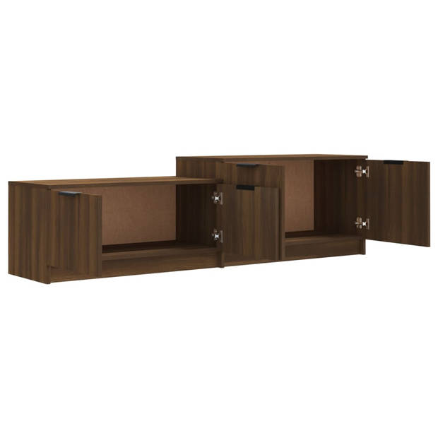 The Living Store Tv-meubel Praktisch bruineiken 158.5x36x45cm Hout