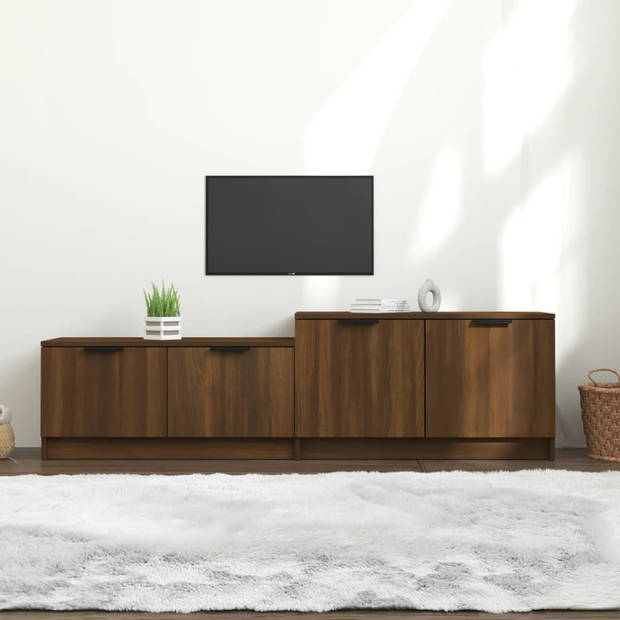 The Living Store Tv-meubel Praktisch bruineiken 158.5x36x45cm Hout