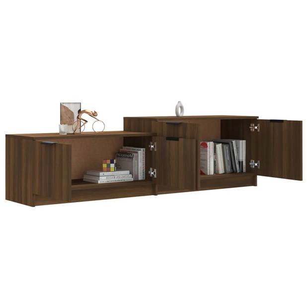 The Living Store Tv-meubel Praktisch bruineiken 158.5x36x45cm Hout